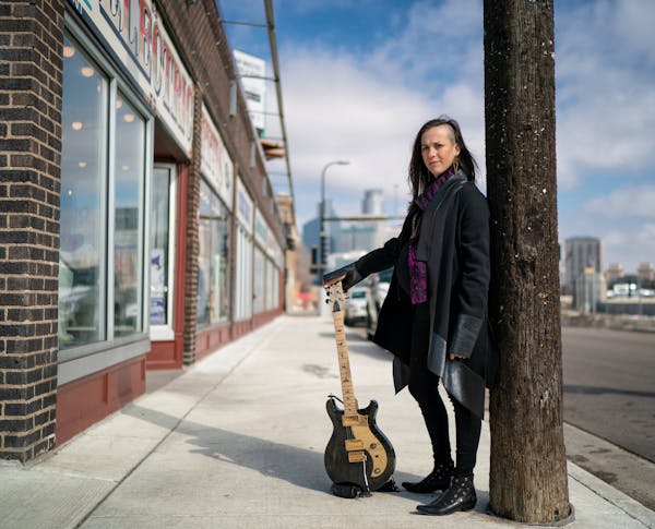 Guitarist Donna Grantis, shown at the Electric Fetus, has settled permanently in the Twin Cities. She hosts a pair of album release concerts Thursday 