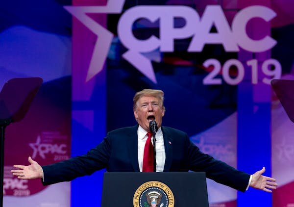 President Donald Trump speaks at Conservative Political Action Conference, CPAC 2019, in Oxon Hill, Md., Saturday, March 2, 2019. (AP Photo/Jose Luis 