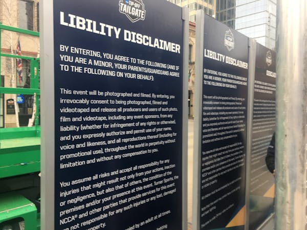A glaring misspelling at the top of a Final Four sign ready to be posted on Nicollet Mall is attracting attention online.