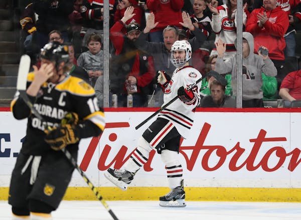 St. Cloud State forward Robby Jackson scored in the second period