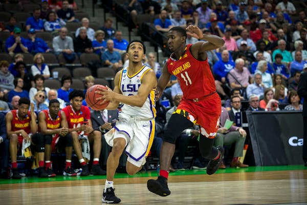 LSU guard Tremont Waters against Maryland.