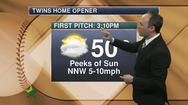 Morning forecast: Mostly cloudy, high near 50 for Twins home opener