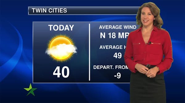 Morning forecast: Mostly sunny and cool; high 40