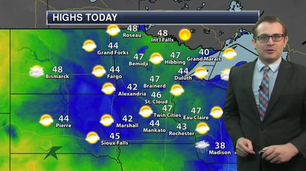 Afternoon forecast: Mostly sunny with a high of 47