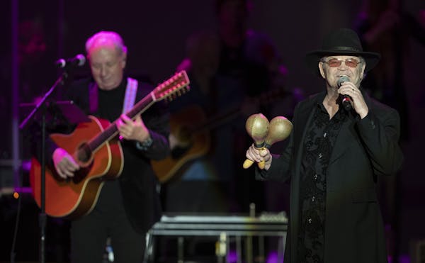 The two surviving Monkees, Michael Nesmith, left, and Micky Dolenz, performed at Mystic Lake Casino Thursday night.