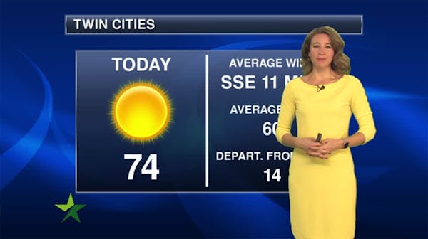 Morning forecast: Sunny and beautiful, high 74