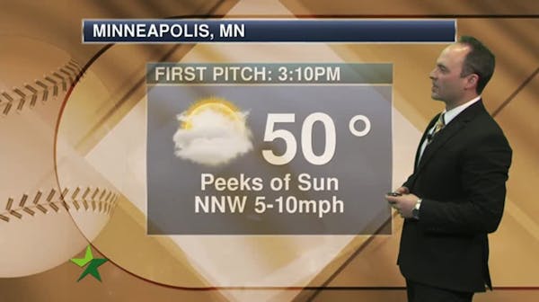 Afternoon forecast: Mostly cloudy, high 50 for Twins opener