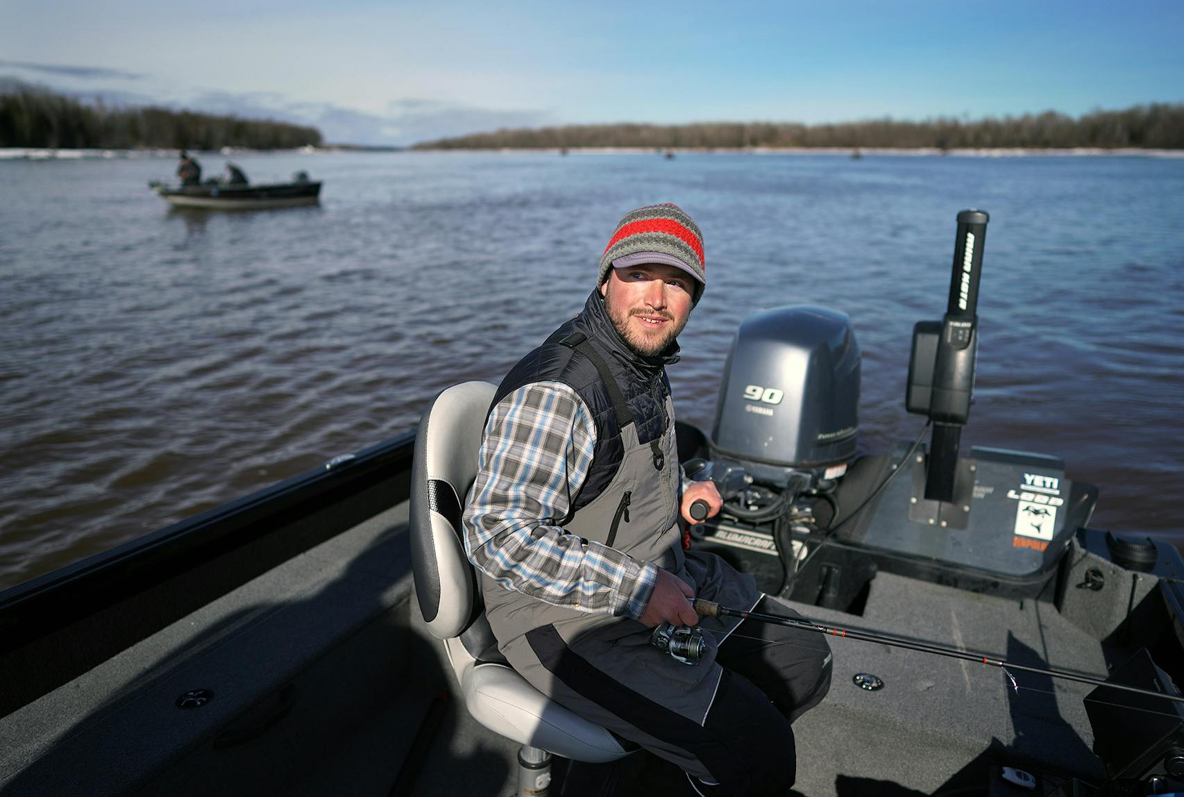 Fishing guide Justin Wiese takes customers on the Rainy River every spring. At some well-known hot spots on the Rainy River, hundreds of boats would normally line up during the ice-out season. Those days were few and far between this year, Wiese said.