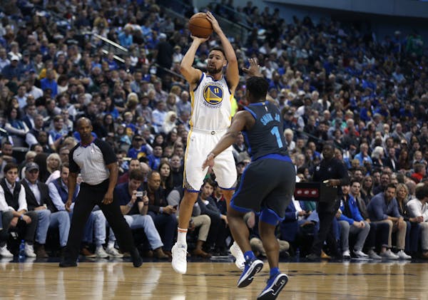 Golden State star Klay Thompson put up a midrange jumper at Dallas in November. Thompson is scoring 24.2 percent of his points on midrange baskets thi