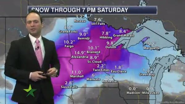Afternoon forecast: More snow with strong winds