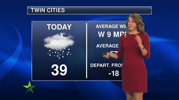 Morning forecast: Cloudy and chilly; high 39