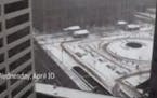 A time-lapse view of the snow in downtown Minneapolis giving way to sun.