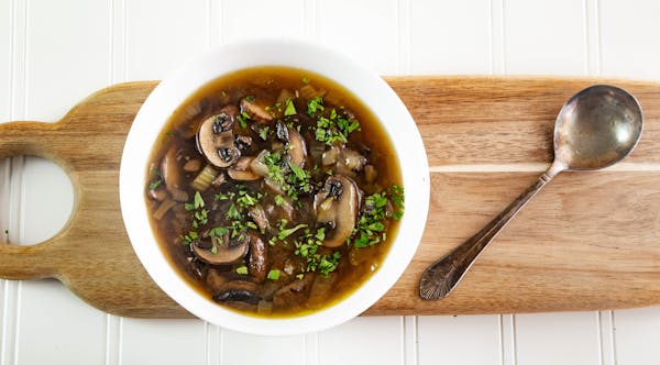 Recipes: Mushroom and Farro Soup, and Vegetable Stock
