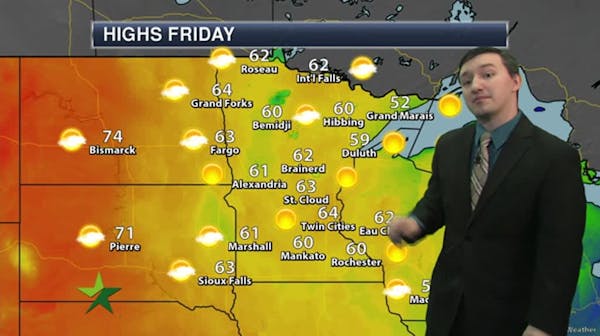 Afternoon forecast: Sunny, high 64