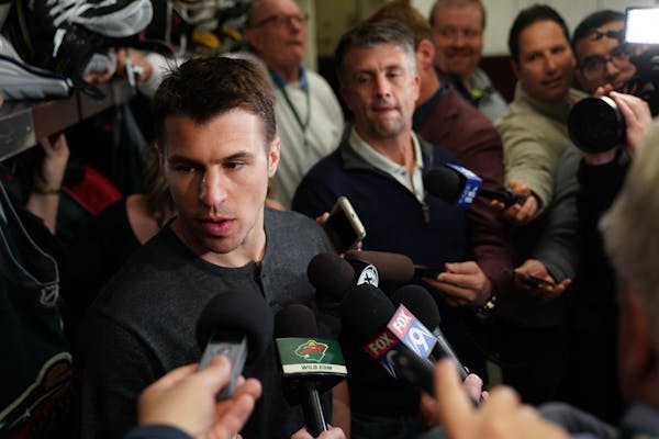 Zach Parise spoke to reporters Tuesday as Wild players clean out their lockers. Parise led the Wild with 28 goals despite missing eight games.
