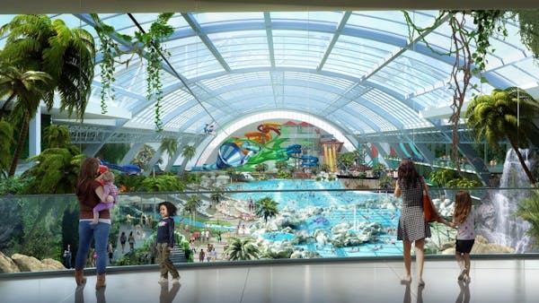 A rendering of the proposed Mall of America water park.