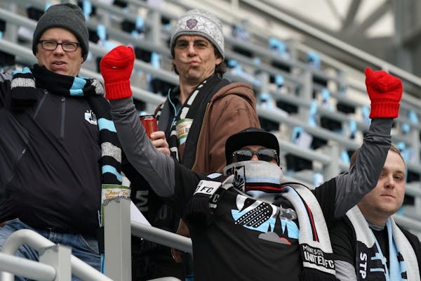 Some of the first Minnesota United fans in Allianz Field cheered from the stands ahead of Saturday's home opener.