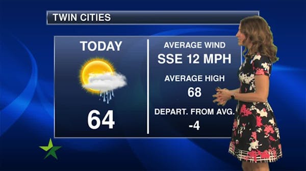 Morning forecast: Sun early, showers later; high 64