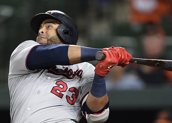 Nelson Cruz hit two of the Twins’ 11 home runs in a doubleheader sweep of the Orioles on Saturday. For the season, the Twins have 33 homers in 19 ga