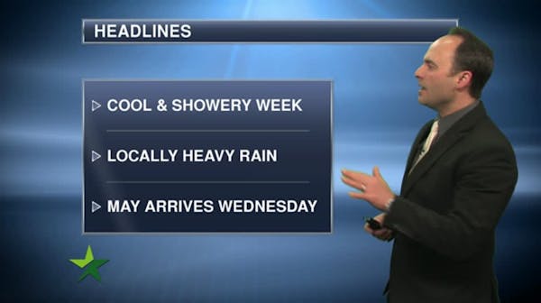 Morning forecast: Showers on and off, high of 54