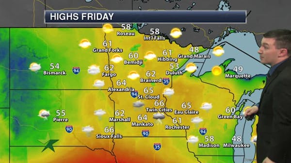 Afternoon forecast: Showers, storms move in; high 64