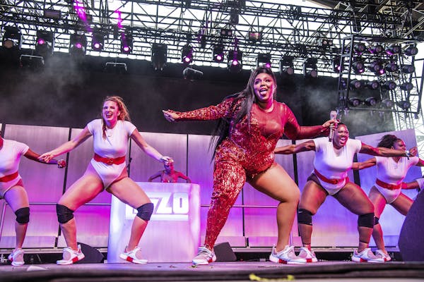 Lizzo performs at the Coachella Music & Arts Festival at the Empire Polo Club on Sunday, April 21, 2019, in Indio, Calif.
