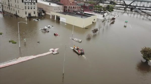 Davenport, Iowa flooded after river barrier fails