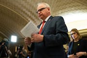 Gov. Tim Walz and Lt. Gov. Peggy Flanagan returned to their offices after responding to the GOP budget offer Monday.
