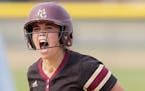 Sophie Culhane (12) of Maple Grove reacted after hitting s double in the fourth inning. ] CARLOS GONZALEZ • cgonzalez@startribune.com – Brooklyn P