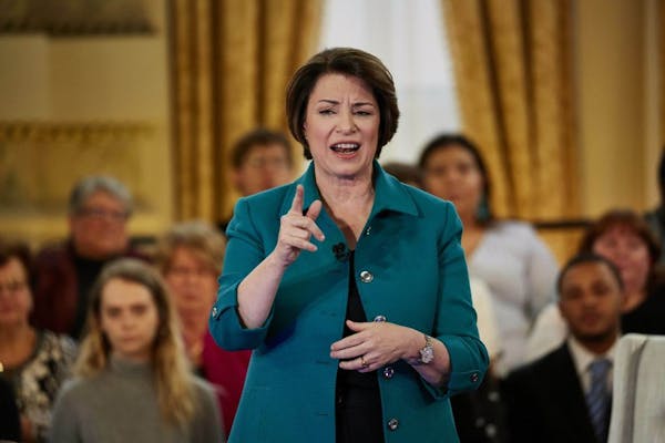 Democratic presidential candidate Sen. Amy Klobuchar, D-Minn., spoke during a town hall meeting Wednesday in Milwaukee that was shown on Fox News.