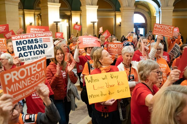 Protect Minnesota and Moms Demand Action for gun sense in America held a rally in the Minnesota State Capitol Rotunda on Monday.