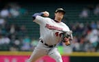 Twins starter Kyle Gibson worked against the Mariners on Sunday.