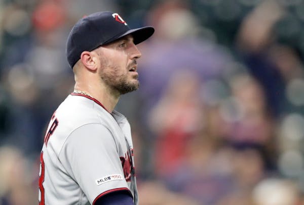 Blake Parker watched Roberto Perez trot around the bases. Parker gave up two home runs in the seventh inning as Cleveland rallied from a 5-1 deficit t
