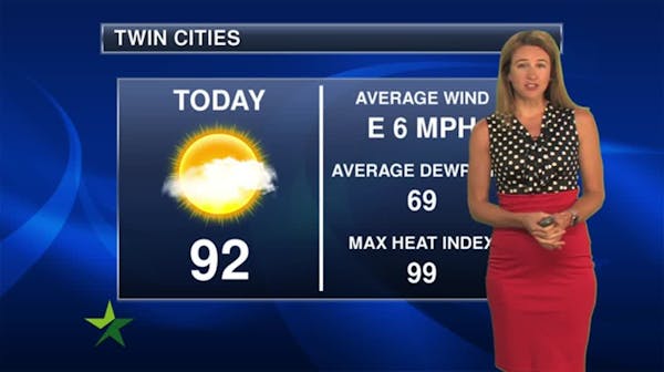 Morning forecast: Hot and humid, high 92