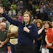 Retired Minnesota Lynx point guard Lindsay Whalen addressed fans during her number retirement ceremony.
