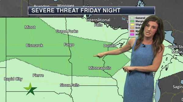 Evening forecast: Chance of storms tonight, low 64