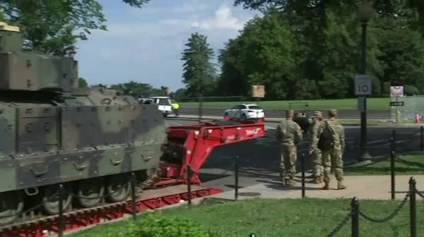 Military equipment in place for Trump's July 4th