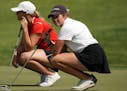 Red Wing's Sophia Yoemans lined up a shot on the eighth green. ] ANTHONY SOUFFLE • anthony.souffle@startribune.com Student athletes competed in the 