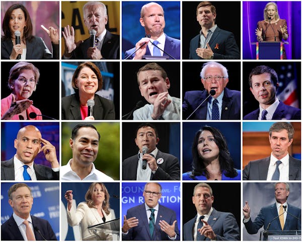 2020 Democratic Debate stage. (Getty Images/photo collage by TNS) ORG XMIT: 1343673