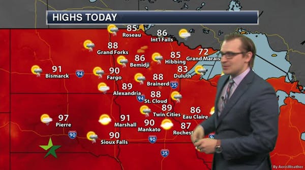 Evening forecast: Thunderstorms, some severe; low 74