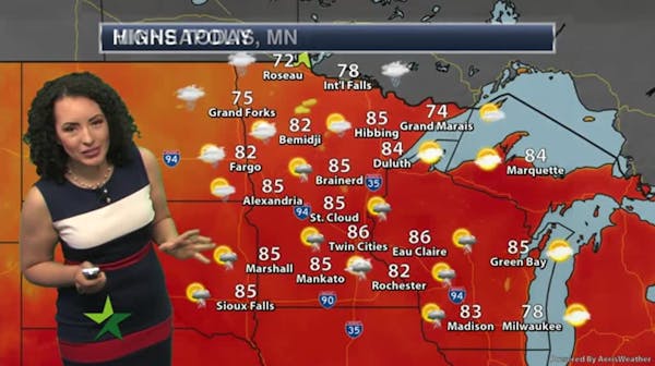 Afternoon forecast: Clouding up, high 86