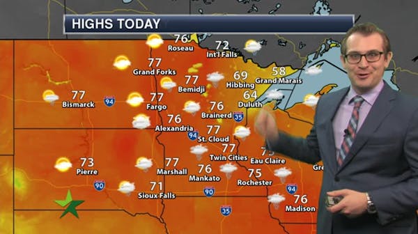 Evening forecast: Chance of showers, patchy fog