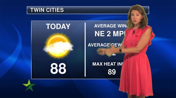 Afternoon forecast: Mostly sunny and warm, high 88