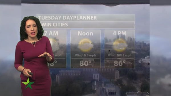 Evening forecast: Chance of rain and showers, low 69