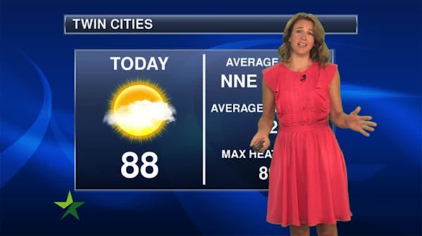 Morning forecast: Mostly sunny and warm, high 88