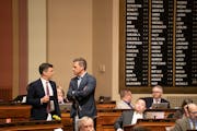 House Majority Leader Ryan Winkler had a discussion on the House Floor with Minority Leader Kurt Daudt as debate slogged forward on the Omnibus enviro