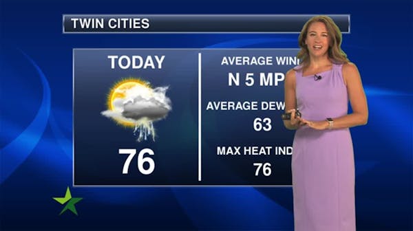 Morning forecast: Cooling off with showers, some storms; high 76