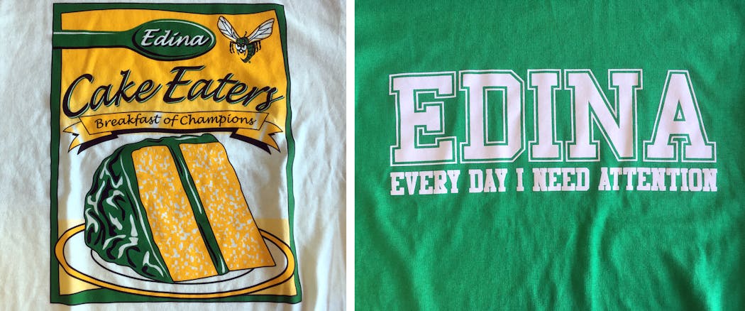 T-shirts mocking Edina hatred are hot sellers at General Sports, the local sporting-goods institution adjoining Braemar Arena.