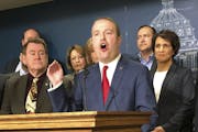 Minnesota State Rep. Nick Zerwas and other Minnesota House Republicans announce a proposal at the state Capitol on Monday, March 25, 2019, that will c