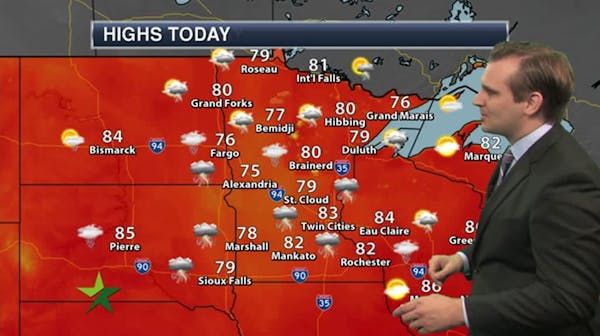 Morning forecast: Cloudy with chance of thunderstorms later